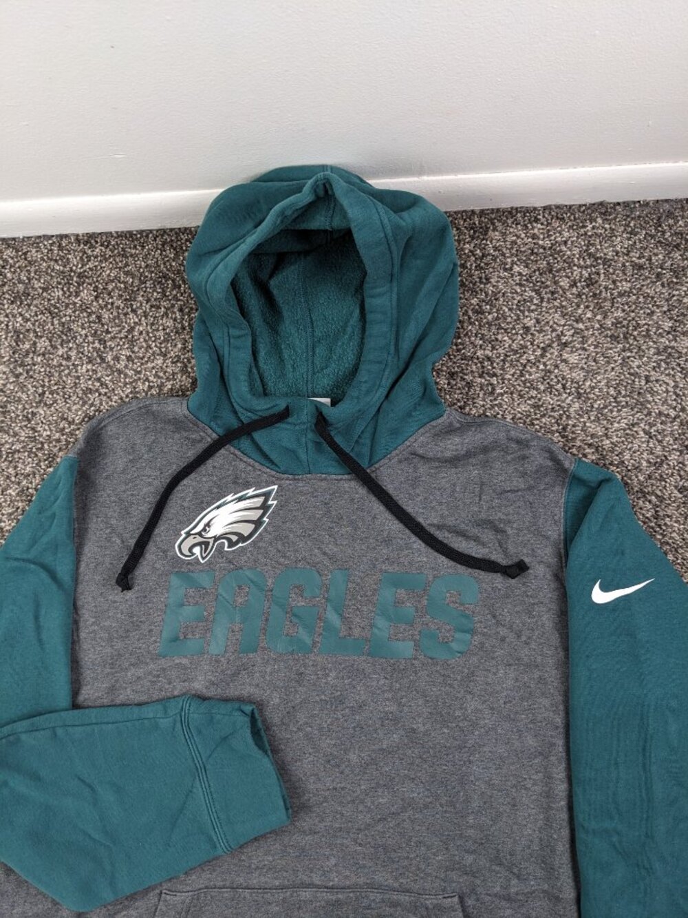 2022 Philadelphia Eagles Hoodie Nike Fleece Lined Sweatshirt Mens Large